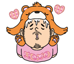 Orange bear and bearded man second. sticker #1844637