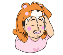 Orange bear and bearded man second. sticker #1844638