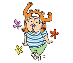 Orange bear and bearded man second. sticker #1844639