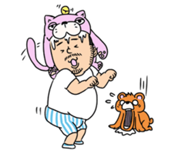 Orange bear and bearded man second. sticker #1844640