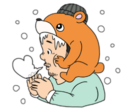 Orange bear and bearded man second. sticker #1844646