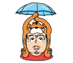 Orange bear and bearded man second. sticker #1844647