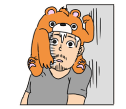 Orange bear and bearded man second. sticker #1844649