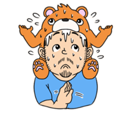 Orange bear and bearded man second. sticker #1844652