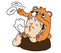 Orange bear and bearded man second. sticker #1844655