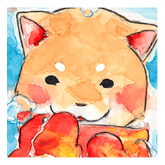 Sticker of the friendly dog