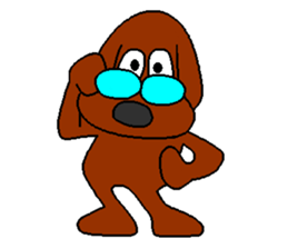 Dog with glasses sticker #1857783