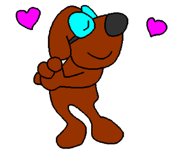 Dog with glasses sticker #1857788