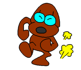 Dog with glasses sticker #1857793