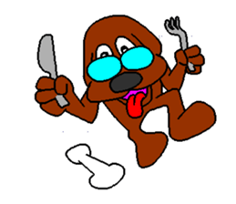 Dog with glasses sticker #1857819