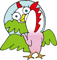 Big Eyes Chicken Sticker sticker #1858329