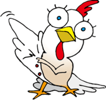 Big Eyes Chicken Sticker sticker #1858330