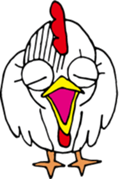 Big Eyes Chicken Sticker sticker #1858336