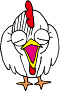 Big Eyes Chicken Sticker sticker #1858336