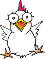 Big Eyes Chicken Sticker sticker #1858338