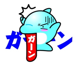 Round whale and a round dolphin 2 sticker #1860864