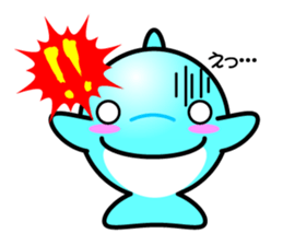 Round whale and a round dolphin 2 sticker #1860865