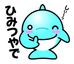 Round whale and a round dolphin 2 sticker #1860870