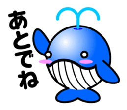 Round whale and a round dolphin 2 sticker #1860876