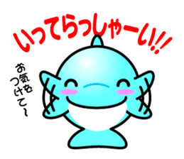 Round whale and a round dolphin 2 sticker #1860878