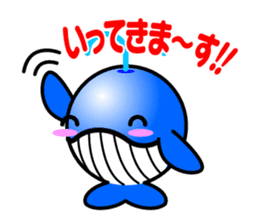 Round whale and a round dolphin 2 sticker #1860879