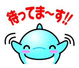 Round whale and a round dolphin 2 sticker #1860886