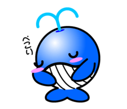 Round whale and a round dolphin 2 sticker #1860890