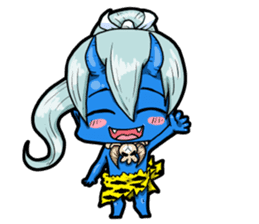 Japanese Blue Demon boy sticker #1865904