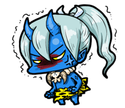 Japanese Blue Demon boy sticker #1865905
