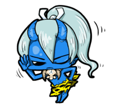 Japanese Blue Demon boy sticker #1865914