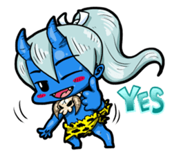 Japanese Blue Demon boy sticker #1865919