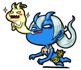 Japanese Blue Demon boy sticker #1865922