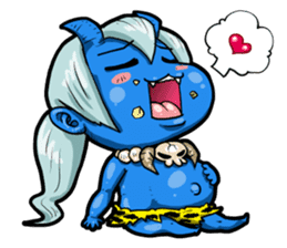 Japanese Blue Demon boy sticker #1865928