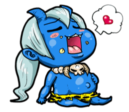 Japanese Blue Demon boy sticker #1865928
