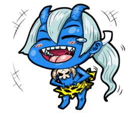 Japanese Blue Demon boy sticker #1865931