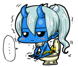 Japanese Blue Demon boy sticker #1865932