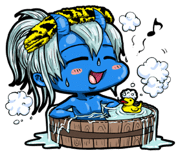 Japanese Blue Demon boy sticker #1865933