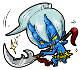 Japanese Blue Demon boy sticker #1865938