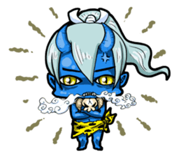 Japanese Blue Demon boy sticker #1865939