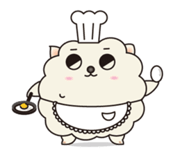 Fluffy Cotton doggie - "Onishi-san" - sticker #1867484