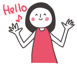 Black hair girl_Backchannel sticker #1868005