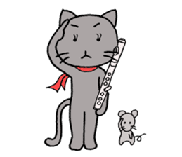 Flute Kitty sticker #1872814
