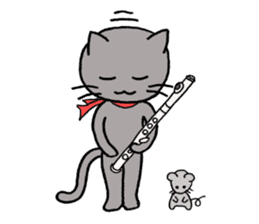 Flute Kitty sticker #1872817