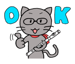 Flute Kitty sticker #1872820