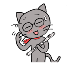 Flute Kitty sticker #1872833