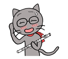 Flute Kitty sticker #1872834