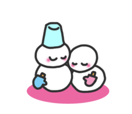Snowman in love. sticker #1875591