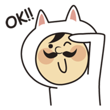 cat costume old guy sticker #1879573