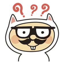 cat costume old guy sticker #1879586