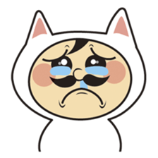 cat costume old guy sticker #1879588